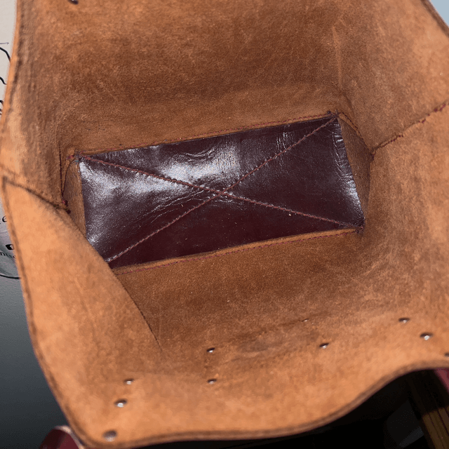 Sac cuir bordeaux brillant